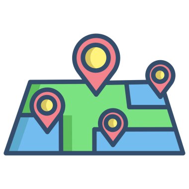 konum web simgesi, vektör illüstrasyonu 