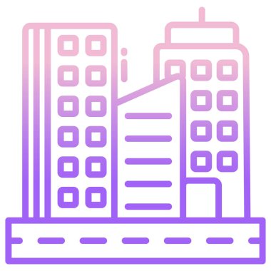 Bina. Web simgesi basit illüstrasyon