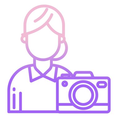 kadın web simgesi basit illüstrasyon