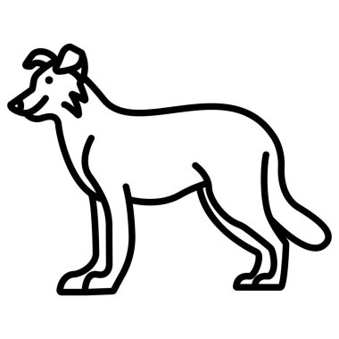 Basit vektör simgesi, Border Collie 'nin çizimi