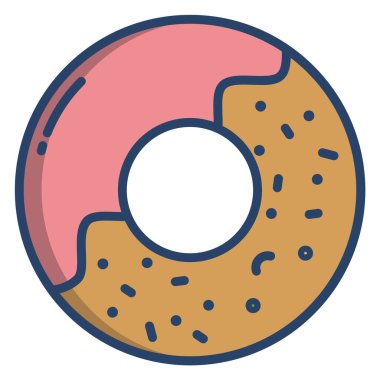 donut web simgesi, vektör illüstrasyonu 