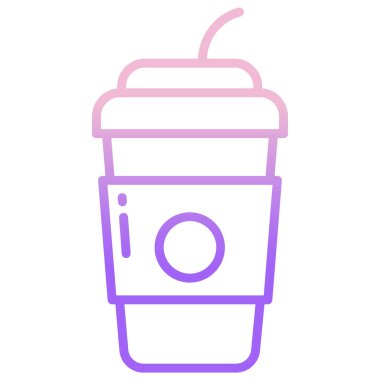 Beyaz arkaplanda basit vektör soda içecek simgesi