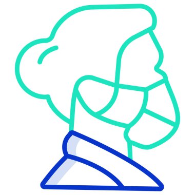 Maske simgesi vektör illüstrasyonu korunuyor 