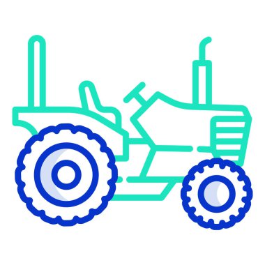 Traktör web simgesi, vektör çizim 