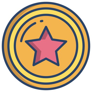 Beyaz arkaplanda basit vektör yıldız ödül simgesi