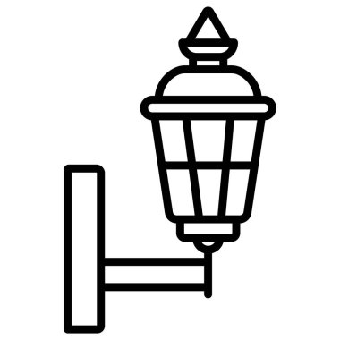 Sokak lambası simgesi, vektör illüstrasyonu