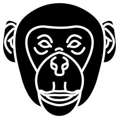 Maymun, web simgesi vektör illüstrasyonu