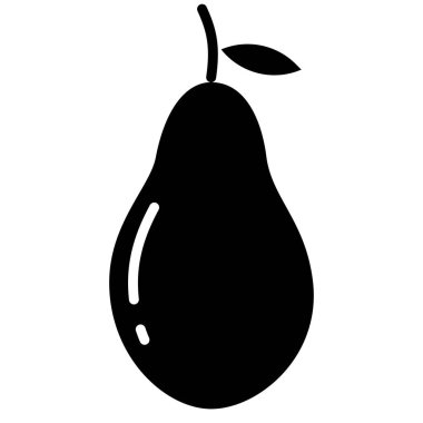 Basit vektör simgesi, avokado illüstrasyonu