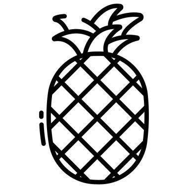 Ananas. Web simgesi basit illüstrasyon