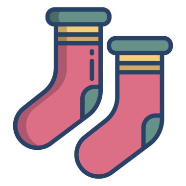 Beyaz arkaplanda basit vektör çorapları simgesi