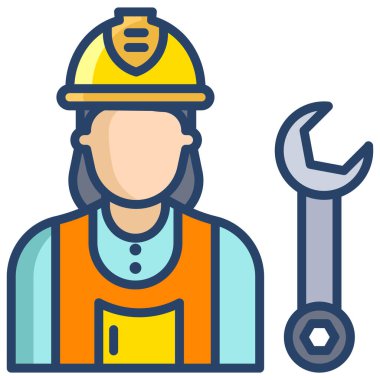 İşçi. Web simgesi basit illüstrasyon