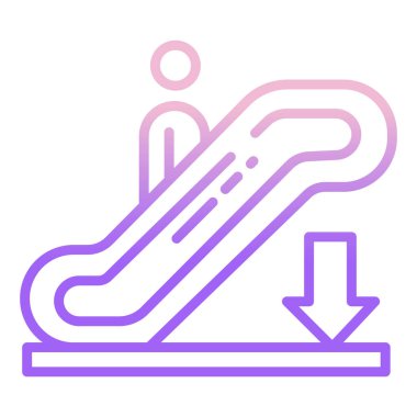 Yürüyen merdiven. Web simgesi basit illüstrasyon