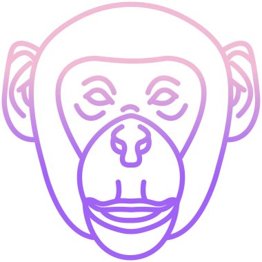 Maymun, web simgesi vektör illüstrasyonu