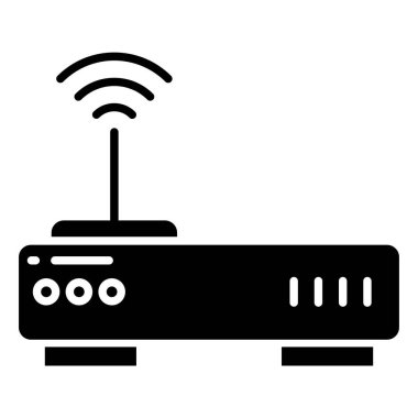 Yönlendirici ağ simgesi, vektör illüstrasyonu