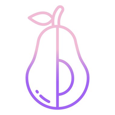 Basit vektör simgesi, avokado illüstrasyonu