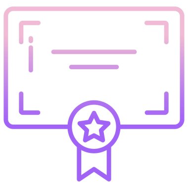 Sertifika. Web simgesi basit illüstrasyon