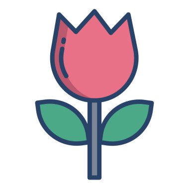 Çiçek. Web simgesi basit illüstrasyon