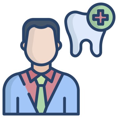 Doktor. Web simgesi basit illüstrasyon 