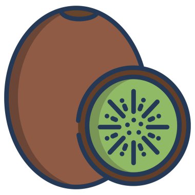 Kivi meyve vektör simgesi. Mobil konsept ve web tasarımı için düz işaret