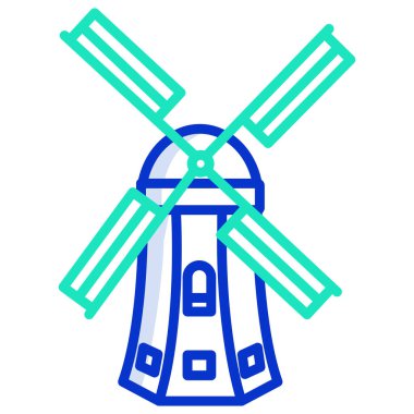 Yel değirmeni ikonu vektör illüstrasyonu