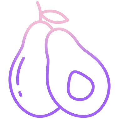 Basit vektör simgesi, avokado illüstrasyonu