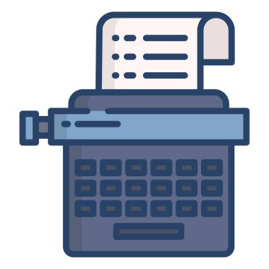 Daktilo web simgesi basit vektör illüstrasyonu