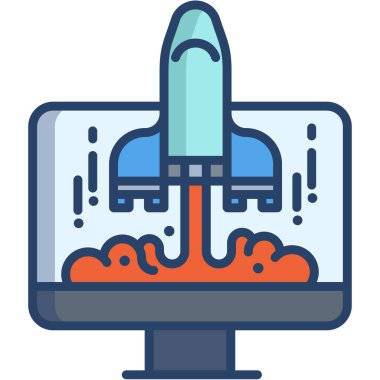 Bilgisayar monitörü web vektör illüstrasyonu