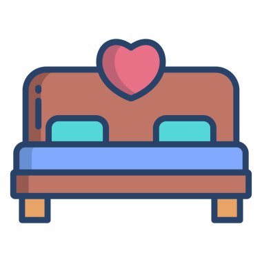 Basit vektör simgesi, yatak illüstrasyonu