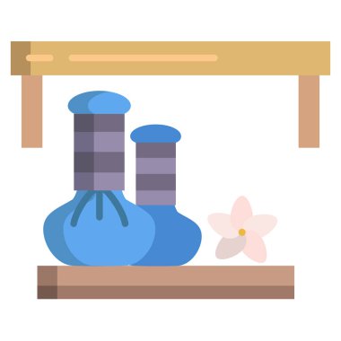 Spa ve aromaterapi vektör ikonu. Düz çizim. 10 saniye..