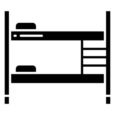 Yatağa. Web simgesi basit illüstrasyon