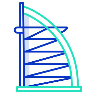 Burj Al Arap gökdeleni. Web simgesi basit illüstrasyon