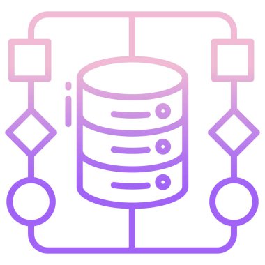 Web sunucusu için bulut veritabanı düz simgesi  