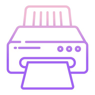 Yazıcı simgesi vektör illüstrasyonu