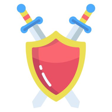 Kalkan. Web simgesi basit illüstrasyon