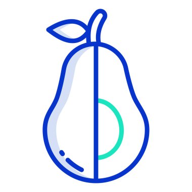 Basit vektör simgesi, avokado illüstrasyonu