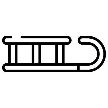 Beyaz arkaplanda basit Kızak simgesi