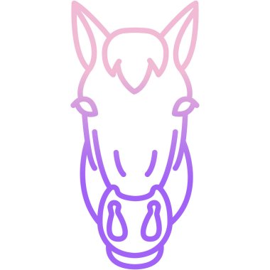 Basit vektör simgesi, at hayvanının çizimi