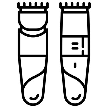 Basit vektör simgesi, tıraş ekipmanlarının çizimi 