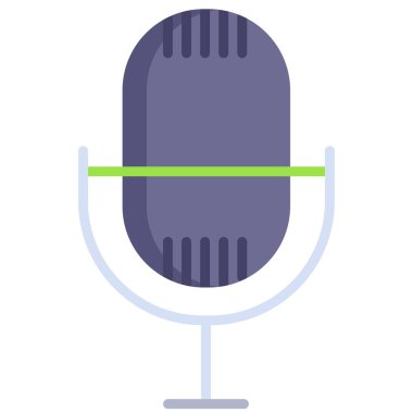 mikrofon web simgesi, vektör çizim 