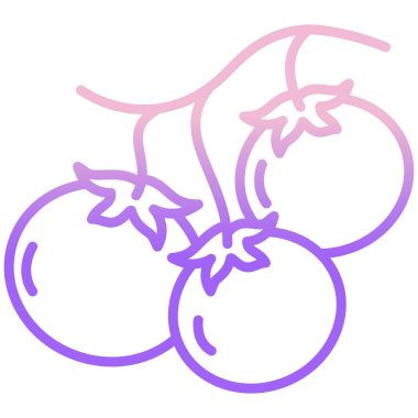 Domatesler beyaz arkaplanda basit vektör simgesi