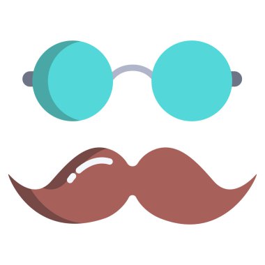 Bıyık ikonu. Web için basit bıyık vektör simgeleri çizimi