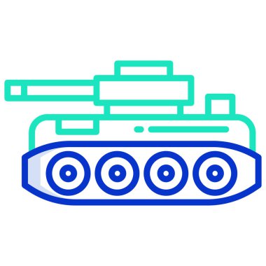 Beyaz arkaplanda basit bir tank vektör simgesi