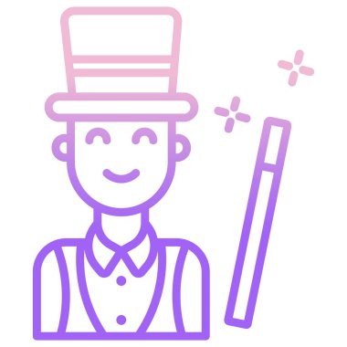 Sihirbaz. Web simgesi basit illüstrasyon