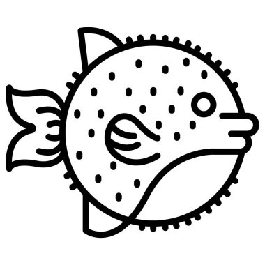 Basit vektör simgesi, balığın çizimi