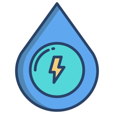 Su Enerjisi simgesi vektör illüstrasyonu