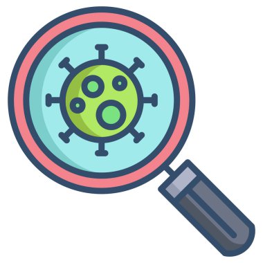 covid bakterili basit vektör simgesi, arama döngüsü