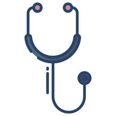 Beyaz arkaplanda steteskopun basit vektör simgesi