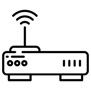 Yönlendirici ağ simgesi, vektör illüstrasyonu