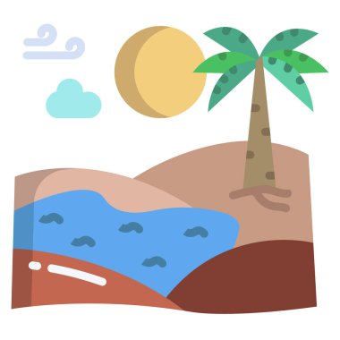 Oasis simgesi vektör illüstrasyonu 