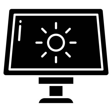 Beyaz arkaplanda basit vektör güneş enerjisi simgesi